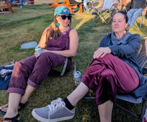 Taking in the music